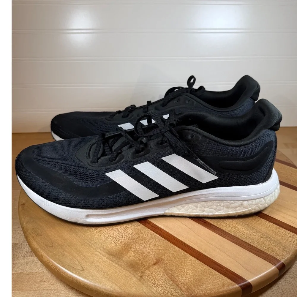Adidas Supernova Mens Running Shoes Black White S42722 Size 12.5 Boost Bounce
